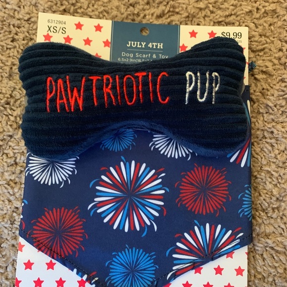 Other - Red white and blue dog scarf, and bone patriotic  PAWTRIOTIC